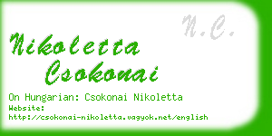 nikoletta csokonai business card